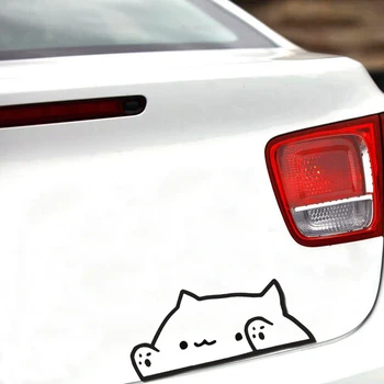 Karikatūra Auto Uzlīme Bongo Kaķis Vinila Auto Aksesuāri Auto Logu Car Styling Decal PVC 19cm*8cm Segtu Skrāpējumiem Ūdensizturīgs