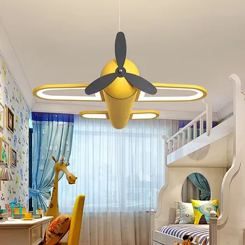 Karikatūra LED Pendant Gaismas Guļamistaba Zēni Karājas Lampas Bērnu istabas Kulons Lampas Lidmašīnas HangLamp Bērniem, gaismas Ķermeņi,