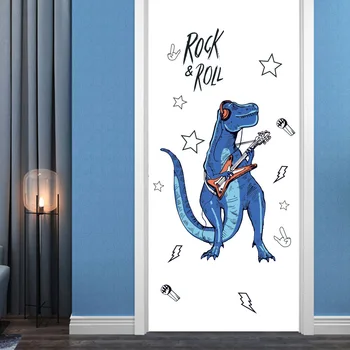 Karikatūra Rock Dinozauru Sienas Uzlīmes Ieejas Durvju Skapis Ielīmējiet Bērniem, Guļamistaba, viesistaba, Mājas Bildītes, Eco-friendly Apdare