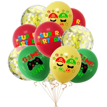 Karikatūras Spēle Tēma Konfeti Lateksa Balonu Komplekts Banner Set Lateksa Baloni, Bērnu Dzimšanas Dienas Svinības Apdare Baby Duša, Gaisa Baloni