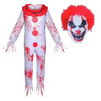Karnevāla Klauns Drēbes Bērniem Joker Cosplay Kostīms Bērniem JOKER Pašnāvību Squad Jumpsuit Halloween Purima Zēni Meitenes Bodysuit
