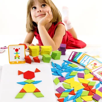 Karstā Pārdošanas 155pcs Koka Jigsaw Puzzle Board Uzstādīt Krāsains Bērnu Izglītības Rotaļlietas Bērniem Mācību Jaunattīstības Rotaļlietas PT017