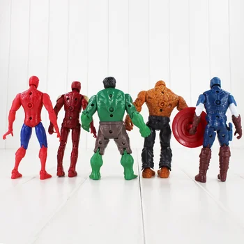 Karstā Pārdošanas 16cm Avengers skaitļi super varonis rotaļlietas lelle, baby pontons Captain America Zirnekļa Cilvēks Dzelzs Vīrs 5gab/daudz