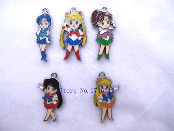 Karstā Pārdošanas 20 gab Karikatūra Japāņu Anime Sailor Moon Šarmu, Kuloni DIY Rotaslietu izgatavošana Piederumi Labākā Dāvana PV-21