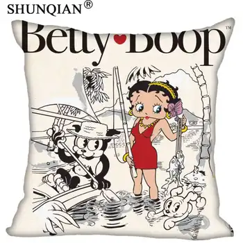 Karstā Pārdošanas Jaunu Pielāgotu Betty Boop Laukumā rāvējslēdzēju Spilvendrānas Modes Pasūtījuma Spilvens Gadījumā Segtu Dekoratīvās 40x40cm