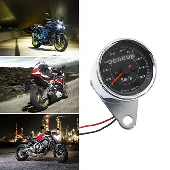 Karstā Pārdošanas Motociklu Odometra Classic Delikāts Universālā 12V Retro Motociklu LED Apgaismojums Odometra Spidometrs 0-180km/h