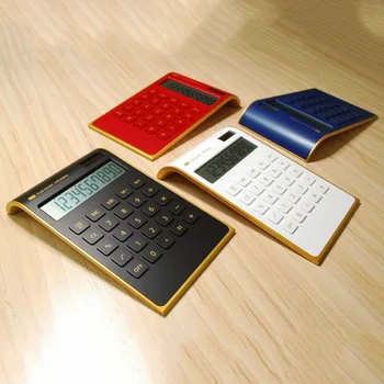 Karstā Pārdošanas Radošo Slim Portable mini 10 ciparu Kalkulators Saules Enerģijas Kristālu Tastatūra, Dual Barošanas