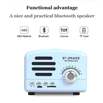 Karstā Pārdošanas Zilo zobu Skaļrunis 2019 BT Brīvroku mini portable speaker Nostalgic bezvadu skaļrunis Atskaņotājs atbalsta TF karti FM