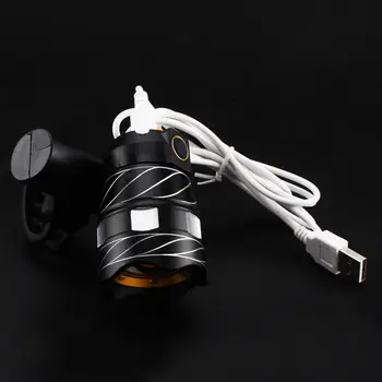 Karstā REKLĀMA-USB Lādējamu T6 LED Ūdensizturīgs Velosipēdu Velosipēds Priekšā Gaismas Velosipēdu Galvas Gaismas Lampas