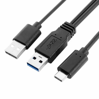 Karstā USB 3.0 Vīriešu & USB 2.0 Dual Power Datu Y Tipa-C USB-C (Cable for Laptop & Cietā Diska Kabelis UC-125