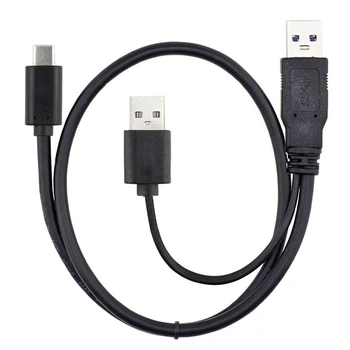 Karstā USB 3.0 Vīriešu & USB 2.0 Dual Power Datu Y Tipa-C USB-C (Cable for Laptop & Cietā Diska Kabelis UC-125