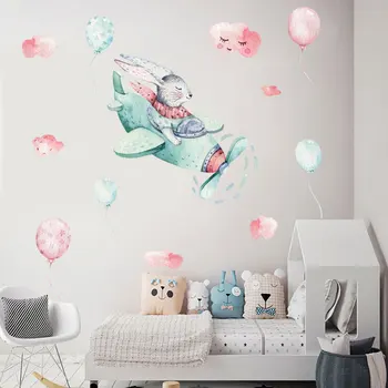 Karstā gaisa balons Gudrs Sienas Uzlīmes Kids istabas Dekors Vinila Sienas Uzlīmes Mājās Apdare Bērniem Guļamistabas Sienas Uzlīmes Tapetes