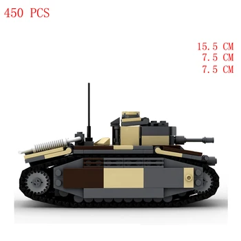 Karstā militāro otrā pasaules KARA francijas Armijas tehnikas transportlīdzekļu char b1 smagais tanks, iekārtu, ieroču Celtniecības Bloki modelis ķieģeļu rotaļlietas, dāvanu