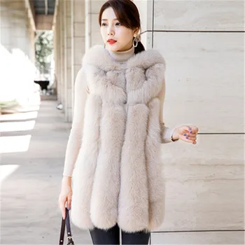 Karstā pārdošanas sieviešu ziemas mētelis nekustamā fox kažokādas veste dabīgās kažokādas gilet modes apģērbu īstas lapsas kažokādas kažoku, kažokādas jaka sieviešu apģērbs