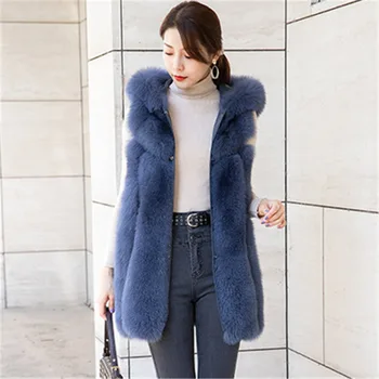 Karstā pārdošanas sieviešu ziemas mētelis nekustamā fox kažokādas veste dabīgās kažokādas gilet modes apģērbu īstas lapsas kažokādas kažoku, kažokādas jaka sieviešu apģērbs