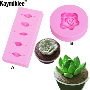 Kaymiklee C207 2GAB Ziedu Rožu Kaktuss Silikona Veidnē Sveces Roku Ziepes Pelējuma Māla Sulīgs Augiem Pelējuma Virtuves Cepšanas Rīki