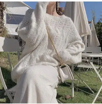Kašmira Sieviešu Džemperis Lielgabarīta Mīkstā Sieviešu Ikdienas Tīru Krāsu Modes Dobi Pulovers Dāmas Džemperis Ir 2021. Jaunas Ziemas apģērbi