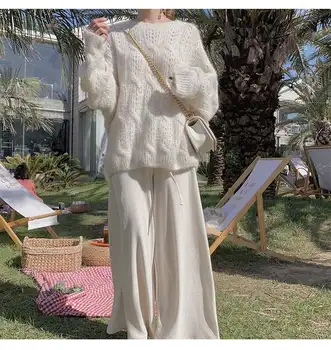 Kašmira Sieviešu Džemperis Lielgabarīta Mīkstā Sieviešu Ikdienas Tīru Krāsu Modes Dobi Pulovers Dāmas Džemperis Ir 2021. Jaunas Ziemas apģērbi