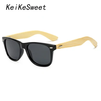 KeiKeSweet Polarizētās Zīmola Dizainere Bambusa Koka Vintage Āra Saulesbrilles, Vīriešu Un Sieviešu Modes Stariem Sporta Vēsā, Saules Brilles Augšu