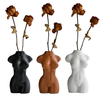 Keramikas Vāze Mājas Apdare Mākslas Ķermeņa Rotājumu Floristikas Radošās Dizaina Pliks Sieviešu Skulptūru Vāze Hobijs