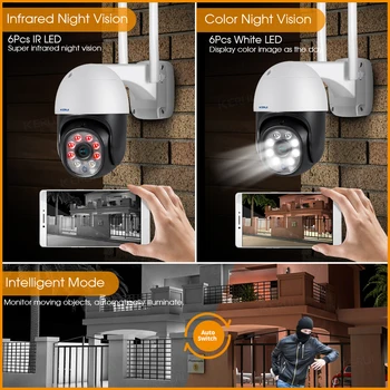 Kerui N9 2MP PTZ Automātiskā Izsekošanas WiFi IP Kameras Kustības detektors Mājas Drošības CCTV Uzraudzības Āra Kameras