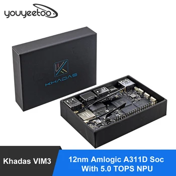 Khadas VIM3 viena borta datoru Amlogic A311D Ar 5.0 TOPI NPU AI tensorflow x4 Cortex-A73 x2 A53 Serdeņi SBC android linux