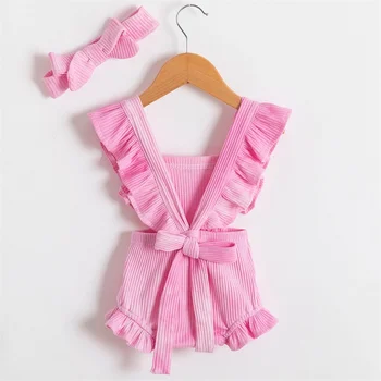 Kid Baby Girl Apģērbu Savirmot Piedurknēm Bikini Viengabala Peldkostīmi Bērnu, Meitenēm Peldkostīmu, Peldēšanās, Pludmales Tērpu Jaundzimušā Apģērbu Komplekti