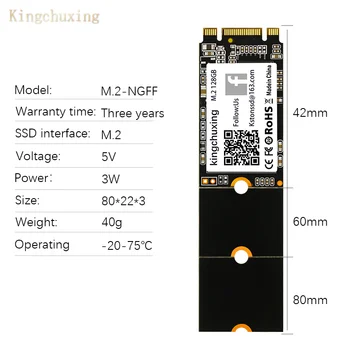 Kingchuxing SSD M. 2 SATA 1TB 512 GB 500 GB un 256 gb HDD M2 NGFF SSD 2242 2280 2260 HDD Cieto Disku, Lai Portatīvo Datoru Xiaomi