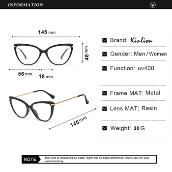 Kinlion Anti Blue Cat Eye Metāla Brilles Rāmis Sieviešu Vintage TR90 Caurspīdīgs Datora Brilles Vīriešu Rāmji Briļļu Oculos 2020