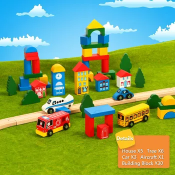 Koka Dzelzceļa Piederumi, Ceļazīme, Ceļa Zīmes Bērnu Izziņas Rotaļlietas Koka Sliežu Kombinācija Skatuves Saderīgu Koka Ierakstu