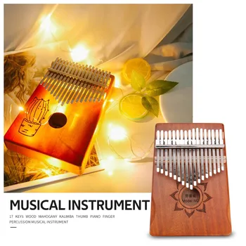 Koka Kalimba Sarkankoks Īkšķi Klavieres Mūzikas Instrumentu Pirkstu Sitamie ar Tuning Instruments Mūzikas Cienītājs Piederumi