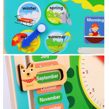 Koka Laika Sezonas Kalendārs Pulkstenis Izziņas Rotaļlietas Bērniem Pirmsskolas Izglītības Mācību Līdzekļus Bērniem Mēnešu Laikā Atziņa