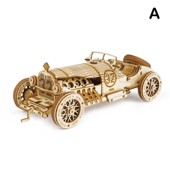 Koka Mehāniskās Modelis Puzzle Automašīnas Modelis Diy Montāža Rotaļlietas Bērniem Zēni Dāvanas NSV775