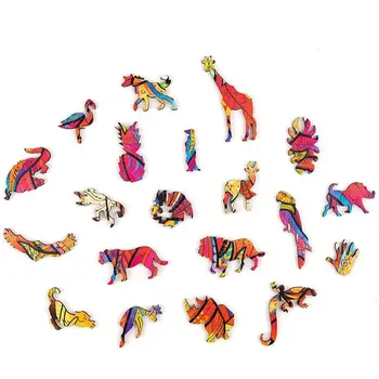 Koka Pievilcīgs, Stilīgs Interaktīvs Multifnctional Karikatūra Lauva Dizains Pieaugušajiem Bērniem, Rotaļlietas, Dāvanu, Mājas Dekoru Puzzle Gabalus Jigsaw