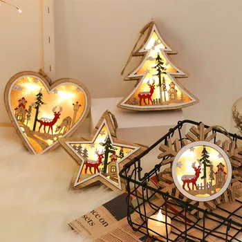 Koka Ziemassvētku Dekoratīvie Nakts Gaisma Zvaigžņu Sirds Koku Formas Akumulatoru Powered LED Lampas, Mājas Rotājumu