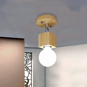 Koka Šūpoles Galvas LED Sienas Lampa Mūsdienu Ziemeļvalstu Guļamistabas Gultas Brā Griesti, Sienas Uzstādīts Eju Foajē Virtuves Dekoru, Sienas lampas