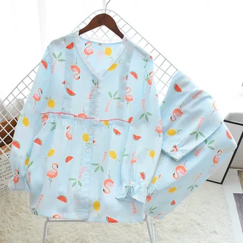 Kokvilnas Sieviešu Dzemdībām Apģērbu Multi Krāsu divslāņu Marli Grūtniecības, Laktācijas Dzemdībām Aprūpes Homewear Pijama