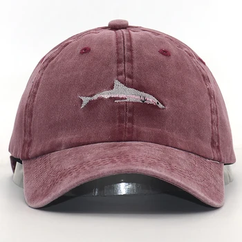 Kokvilnas, mazgāt haizivs beisbola cepure izšuvumi hip hop tētis cepuri vīriešu un sieviešu modes snapback cepures augstas kvalitātes