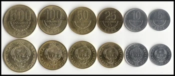 Komplekts 6 Gab Amerikā Kostarika Monētas Jaunu Oriģinālu Monētu Unc Piemiņas Izdevums Reāla