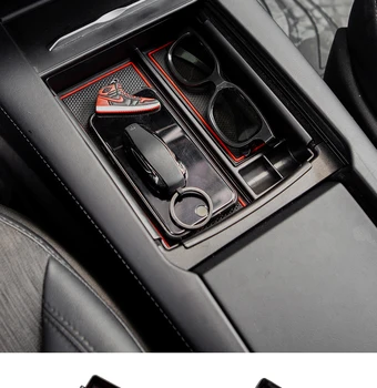Konsole Uzglabāšanas Kaste Bezvadu Lādētāju Tesla Model S X Telefons ar USB Portu Centra Konsoles Auto Saprātīga Ātrās Uzlādes Modeļi