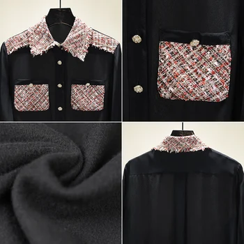 Krekls Sievietēm 2021. Gada Pavasarī Jaunas Ielidošanas Modis Raibs Šifona Blūze Elegants Ar Garām Piedurknēm Korejas Melns Tops