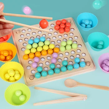 Krelles Spēle Montessori Pirmsskolas Bērnu Koka Klipu Ball Puzzle 
