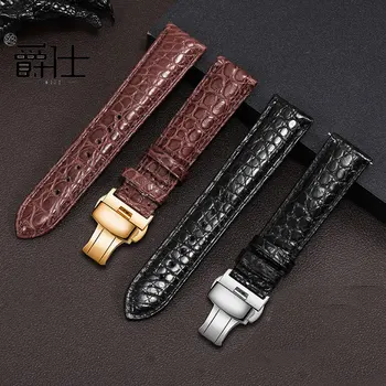 Krokodila ādas watchband kvalitātes ādas siksniņa 16 mm 17 mm 18mm 19mm 20mm 21mm 22mm roku darbs ražošana luksusa kārtas skatīties band