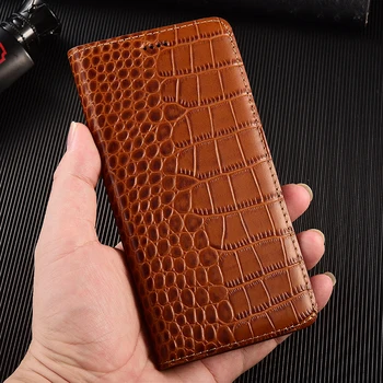 Krokodils Seifs Genuine Leather Flip Case For Samsung Galaxy A11 A21 A31 A41 A51 A71 A81 A91 M01 M21 M30S M31 M31S M51 Vāciņu
