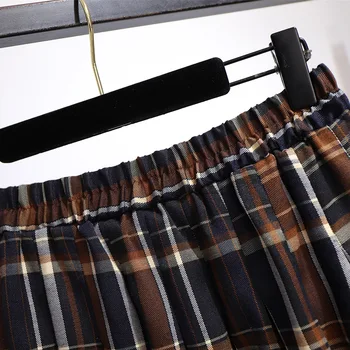 Kroku Mini Svārki Anglijas Stila Gadījuma Pleds Mini Svārki Elastīgs Viduklis Plus Lieluma Režģu Svārki Rudenī 2020. Gadam Sieviešu Apģērbs