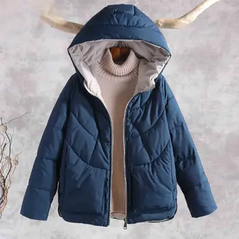 Krunkains uz leju kokvilnas uzvalks īss 2019 jaunu korejiešu versiju, mīksti kokvilnas mētelis sabiezējumu liela izmēra kokvilnas-polsterēta jaka ziemas mētelis