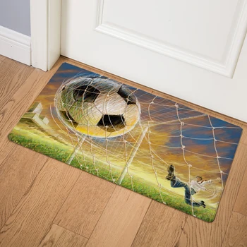 Krāsains Pasteļa Zīmējums Sporta Futbols Basketbols Doormat 46*76cm PVC Ādas Grīdas Paklājs virtuves Ūdensizturīgs neslīdoša Paklāji un Pledi