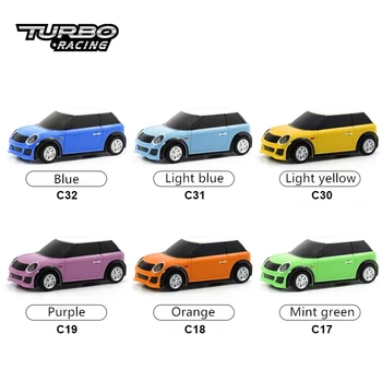 Krāsains Turbo Racing, RTR RC Mini Auto 1/76 2.4 G RWD Pilnībā Samērīgs Krāsains LED Gaismas Transportlīdzekļu Modeli, Bērnu Rotaļlietas Zēniem