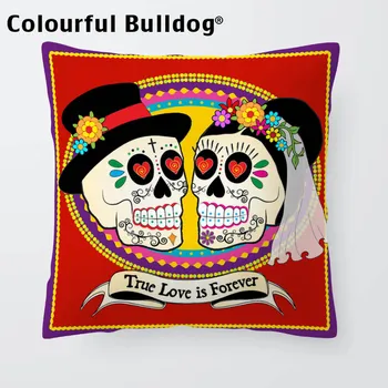 Krāsains Ģeometriskā Spilvens Meksikas Galvaskausa Ginkgo Biloba Segtu Spilvena Pāris Priecīgus Svece Daisy Spilvens Segums Spilvens Rotā Mājas