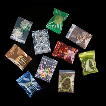 Krāsu Drukas Mini Mix Match Accessorie Rāvējslēdzēju Uzglabāšanai Noslēdz Plastmasas Iepakojums PE Soma Pārtikas Rotaslietas Pulveris Monētas Gredzenu Kartes Graudiņiem
